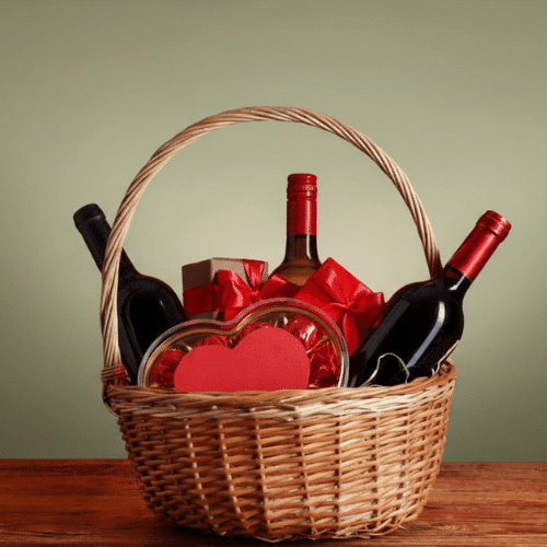 Geschenkkorb mit Wein