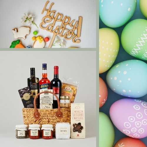 eine Auswahl an Ostergeschenkkörbe